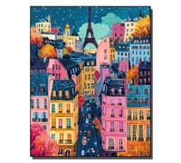 HOLXSW Pintar por Numeros DIY Cuadro al óleo con números para Kit de Pintura al óleo Digital para Adultos de Lienzo decoración para el hogar Impressions d'automne à Paris 40x50cm Sin marco