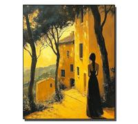 HOLXSW Pintar por Numeros DIY Cuadro al óleo con números para Kit de Pintura al óleo Digital para Adultos de Lienzo decoración para el hogar Vue de dos d'une fille en robe noire 40x50cm Sin marco