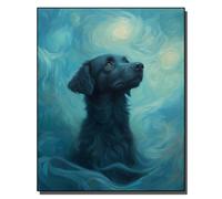 HOLXSW Pintar por Numeros DIY Cuadro al óleo con números para Kit de Pintura al óleo Digital para Adultos de Lienzo decoración para el hogar adorable petit chiot noir 40x50cm Sin marco