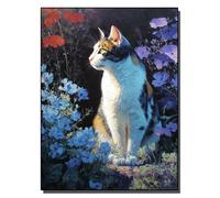 HOLXSW Pintar por Numeros DIY Cuadro al óleo con números para Kit de Pintura al óleo Digital para Adultos de Lienzo decoración para el hogar Poèmes sur les chats et les fleurs 40x50cm Sin marco