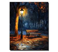HOLXSW Pintar por Numeros guirlandes lumineuses et chaises DIY Cuadro al óleo con números para Kit de Pintura al óleo Digital para Adultos de Lienzo decoración para el hogar 40x50cm Sin marco