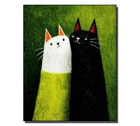 HOLXSW Pintar por Numeros Langage du chat vert DIY Cuadro al óleo con números para Kit de Pintura al óleo Digital para Adultos de Lienzo decoración para el hogar 40x50cm Sin marco