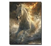HOLXSW pintar por numeros para adultos Cheval blanc au galop Kits de regalo de pintura al óleo digital de bricolaje arte de lienzo decoración del hogar -16 * 20 pulgadas Sin marco