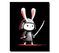 HOLXSW pintar por numeros para adultos Lapin samouraï Kits de regalo de pintura al óleo digital de bricolaje arte de lienzo decoración del hogar -16 * 20 pulgadas Sin marco