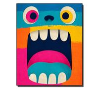 HOLXSW Pintar por Numeros para Adultos Pintura por Números con Pinceles y Pinturas Decoraciones para el Hogar Monstre coloré à grande bouche 40 * 50cm Sin marco