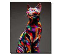 HOLXSW pintar por numeros para adultos Sculpture de chat arc-en-ciel Kits de regalo de pintura al óleo digital de bricolaje arte de lienzo decoración del hogar -40x50cm Sin marco