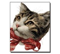 HOLXSW Pintura de bricolaje por números arte Kits Chat à nœud rouge pintados a mano Dibujo lienzo Imágenes por números Decoración para el hogar Regalo 40x50cm Sin marco