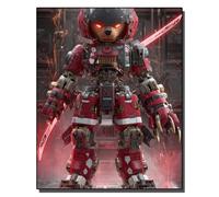 HOLXSW Pintura de bricolaje por números arte Kits Guerrier ours mécanique pintados a mano Dibujo lienzo Imágenes por números Decoración para el hogar Regalo 40x50cm Sin marco