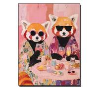 HOLXSW Pintura de bricolaje por números arte Kits La fête rose du panda roux pintados a mano Dibujo lienzo Imágenes por números Decoración para el hogar Regalo 40x50cm Sin marco