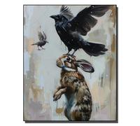 HOLXSW Pintura de bricolaje por números arte Kits Lapin et Corbeau pintados a mano Dibujo lienzo Imágenes por números Decoración para el hogar Regalo 40x50cm Sin marco