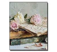 HOLXSW Pintura de bricolaje por números arte Kits Lettre de rose pintados a mano Dibujo lienzo Imágenes por números Decoración para el hogar Regalo 40x50cm Sin marco