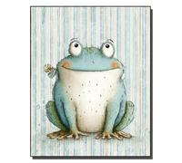 HOLXSW Pintura de bricolaje por números arte Kits Monsieur Grenouille sur un fond à rayures bleues pintados a mano Dibujo lienzo Imágenes por números Decoración para el hogar Regalo 40x50cm Sin marco