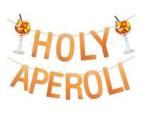 Holy Aperol Bannière Aperol Décoration à paillettes Orange Guirlande pour anniversaire, enterrement de vie de jeune fille, JGA été Plage Fête Décoration