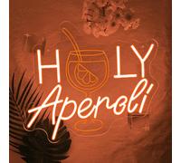 Holy Aperoli Enseigne Lumineuse,Cocktail Neon LED pour Bar Club Party Chambre à Coucher Boutique Pub Fête Restaurant,Cocktail Dimmable Neon Mural Cadeau pour Madame Monsieur USB Powered (15"×13,1")
