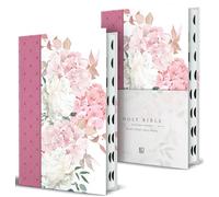 Holy Bible: King James Version, Pink With Flowers, Giant Print Large Format, With Ribbon Marker, Red Letter and Thumb Index
