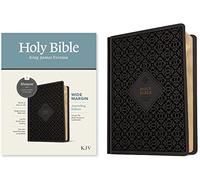 Holy Bible: KJV Wide Margin Bible, Filament Enabled Edition - Red Letter, Hardcover Leatherlike, Ornate Tile Black