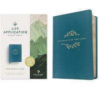 Holy Bible: New Living Translation, Teal Blue, Leatherlike, Life Application Study Bible, Personal Size, Red Letter