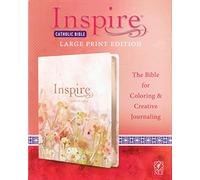 Holy Bible: The Bible for Coloring & Creative Journaling; Inspire Catholic Bible, New Living Translation, Pink Fields With Rose Gold, Leatherlike