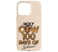 Holy Cow 100 Days of School Leopard 100e Day Kids Women Coque pour iPhone 15 Pro Max