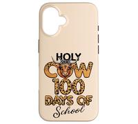 Holy Cow 100 Days of School Leopard 100e Day Kids Women Coque pour iPhone 16