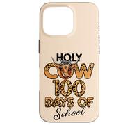 Holy Cow 100 Days of School Leopard 100e Day Kids Women Coque pour iPhone 16 Pro