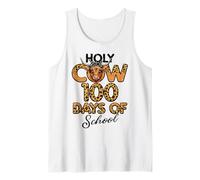 Holy Cow 100 Days of School Leopard 100e Day Kids Women Débardeur