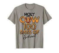 Holy Cow 100 Days of School Leopard 100e Day Kids Women T-Shirt
