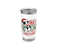 Holy Cow, c'est Noël, je suis une vache de Noël Gobelet isotherme en acier inoxydable double paroi