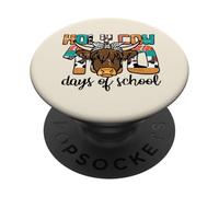 Holy Cow Highland Funny 100th Day of School 100 Days Kids PopSockets PopGrip Adhésif