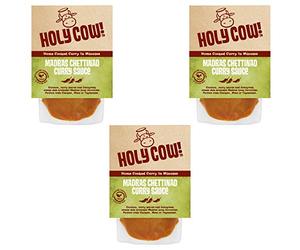 Holy Cow! Sauces curry, sauce au curry de Madras Chettinad 250g (Lot de 3)