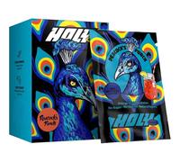 HOLY Energy Booster coffret découverte 10 ‘Peacock's Punch’ goût agrumes, grenade & noix de coco en poudre | 10 portions avec NewCaff & extrait de thé vert - végan