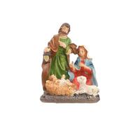 Holy Family Statue, Nativity Scene Figurines, Resin Jesus Decoration, 4.33x3.35 inches Handcrafted Religious Ornament, Christmas Table Centerpiece for Home, Fireplace, Bedroom, Dorm, Display