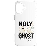 Holy Ghost Energy Cute Halo Ghosts Christian Halloween Coque pour iPhone 16