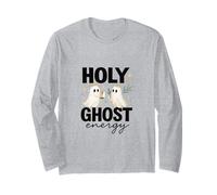 Holy Ghost Energy Cute Halo Ghosts Christian Halloween Manche Longue