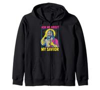 Holy Humor Ask Me About My Savior Fun Men Christian Faith Sweat à Capuche