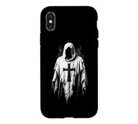 Holy Knight Robe Gothique à Capuche en Lambeaux avec Croix Coque pour iPhone X/XS