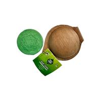 Holy Lama Naturals Savon naturel végétalien fait à la main 'Heart Chakra' - Barre solide présentée dans un étui durable fait à la main. 1 savon rond pour les mains et le corps (100 g)