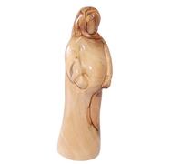 Holy Land Market Statue religieuse sculptée en bois d'olivier, figurine de Marie enceinte, fabriquée à la main à Bethléem, Marie portant Jésus dans son ventre, décoration d'intérieur religieuse (12,7
