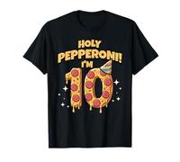 Holy Pepperoni I'm Ten Pizza 10 Years Old 10th Birthday T-Shirt