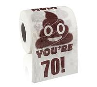 Holy Poop You're 70 Rouleau de papier toilette humoristique à 3 plis avec inscription « Happy 70th Birthday » - Cadeau de gag - Décoration de salle de bain pour garçons, fils et filles, Cheers to 70 Bday