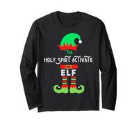 Holy Spirit Activate Elf Ugly Pull de Noël pour Homme et Femme Manche Longue