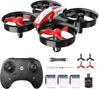Holy Stone HS210 Mini Drone Enfant, Télécommandé, Vol Automatique, Flips 3D | Quadricoptère RC pour Débutants avec Mode Sans Tête et Batteries Supplémentaires, Jouet pour Garçons et Filles, Rouge