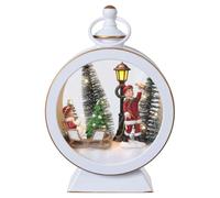 Holyart Anges de Noël et Objets décoratifs: Lanterne de Noël Ronde Blanche avec Enfants sur traîneau et lumières 25 cm Bagutta Tendence