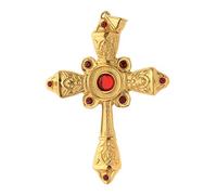 Holyart Articles évêques : croix évêque argent 925 doré cristaux rouges
