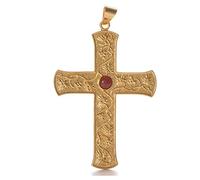 Holyart Articles évêques : croix pectorale argent 925 vigne de raisin pierre rouge
