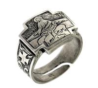 Holyart Attributs épiscopaux: Bague Bon Pasteur argent 925 vieilli