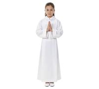 Holyart Aubes communion, profession de foi: Aube communion deux plis faux capuchon, 105 cm (41.5 inc.)