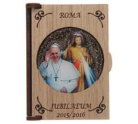 Holyart Boîte Chapelet Bois coupé Laser Pape François Christ Miséricordieux