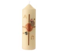 Holyart Bougies, cierges, chandelles: Bougie pascale moderne croix décorée cercles alpha oméga 16,5x5 cm