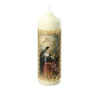 Holyart Bougies, cierges, chandelles: Bougie Sainte Rita encadrement doré 165x50 mm